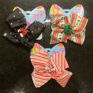 JoJo Siwa Set of 3 Clip-On 8 Inch Girl's Bows